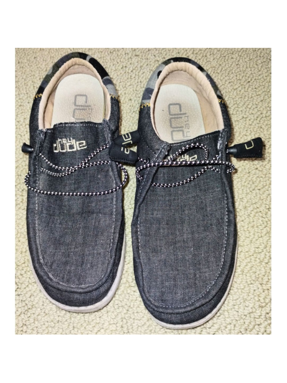 Men's Hey Dude Wally Funk Loafers & Slip-Ons Camo Dark Gray (Size 8) - Picture 1 of 6